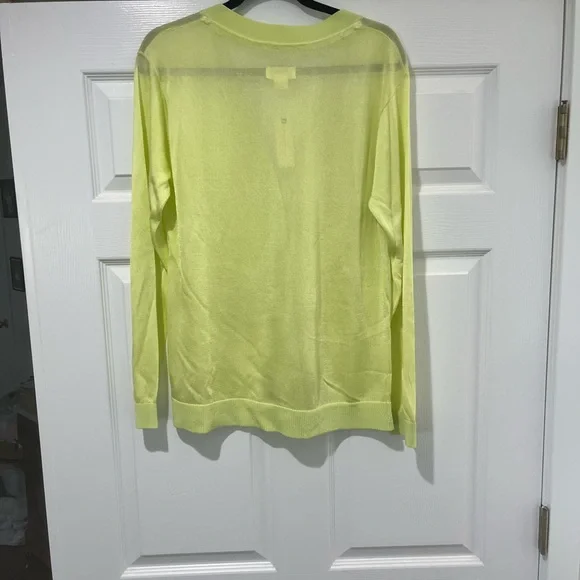 Maeve Light Yellow V-Neck Cardigan - Picture 3 of 6